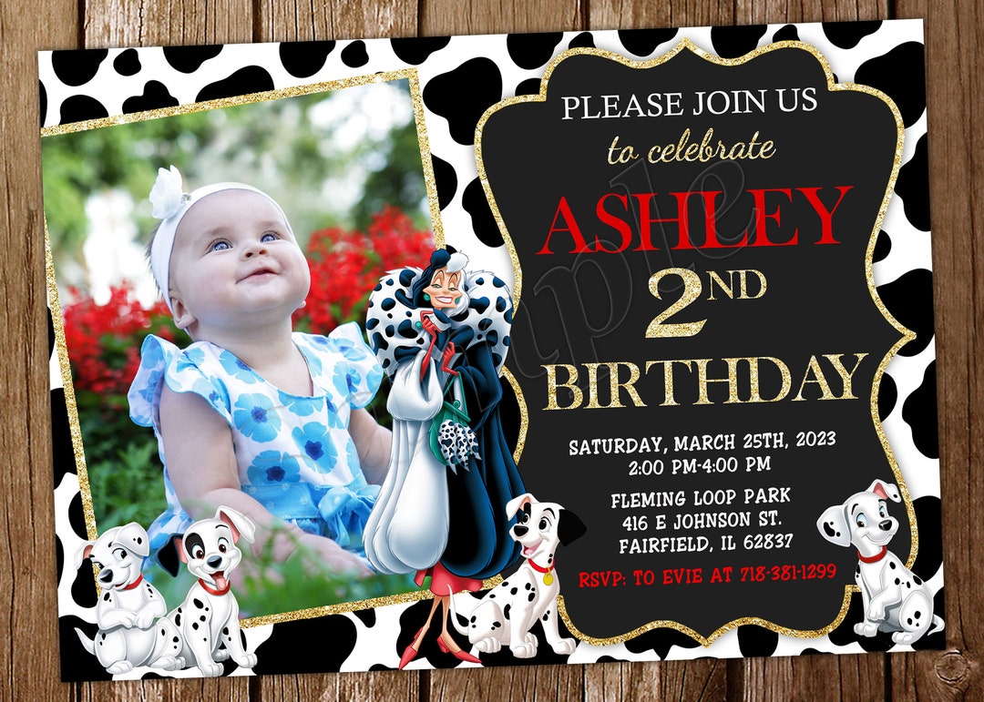 101 Dalmatians Invitation 101 Dalmatians Birthday Invitation - Etsy Canada