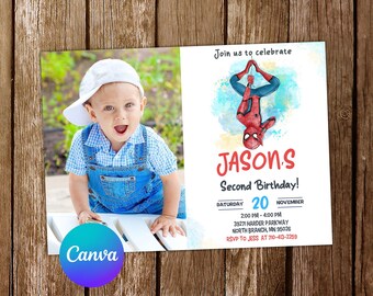 Spiderman Invitation Spiderman Birthday Invitation Spiderman Party Spiderman Editable Invitation Spiderman Digital Card