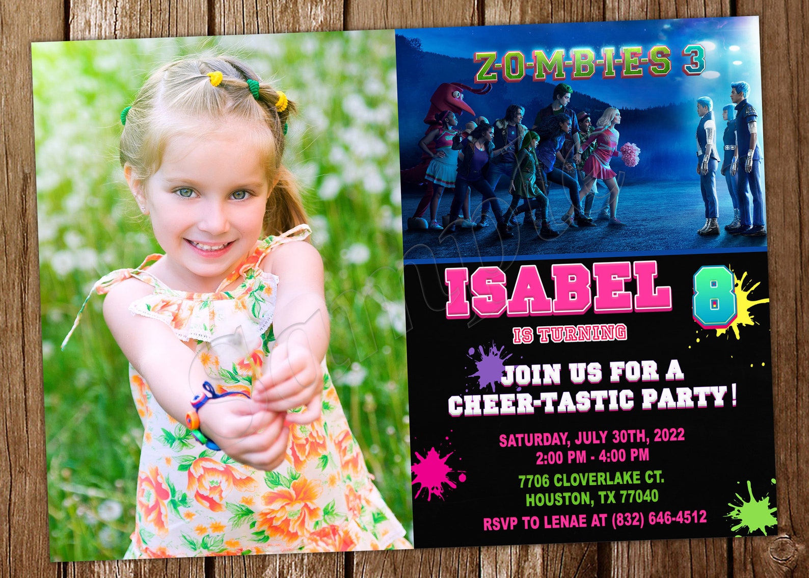 Zombies 3 Invitation Zombies Invitation Zombie Invitation Etsy