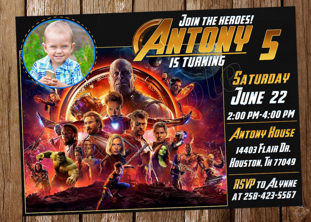 Avengers Invitation Avengers Infinity War Invitation Avengers Birthday ...