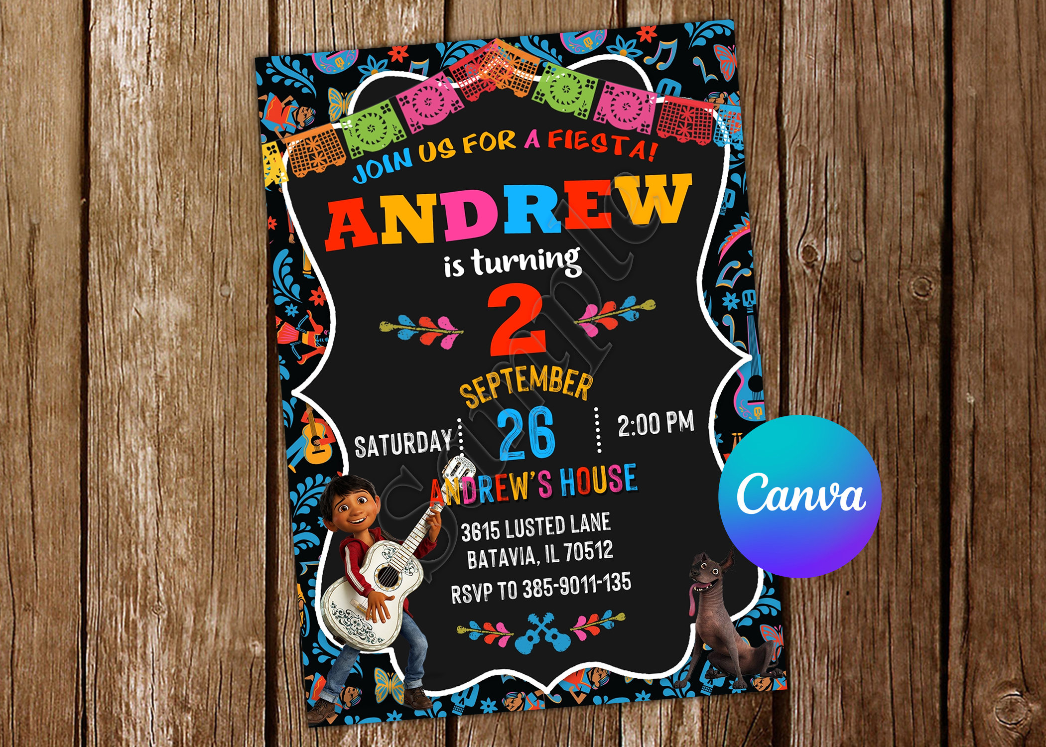 Coco Invitation Coco Birthday Invitation Fiesta Invitation Coco Party Coco Invites Coco Editable Invitation Coco Digital Card Printable