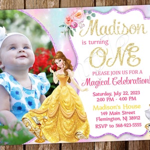 Belle Einladung Prinzessin Belle Einladung Belle Geburtstag Belle Invite Belle Geburtstagseinladung Belle Party