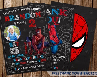 Spiderman-inbjudan Spiderman-födelsedag ...sinbjudan Spiderman-festinbjudan