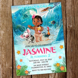 Zaproszenie na Baby Moana Urodziny Baby Moana Zaproszenie na Baby Moana Zaproszenie na urodziny Baby Moana Zaproszenie na imprezę Baby Moana