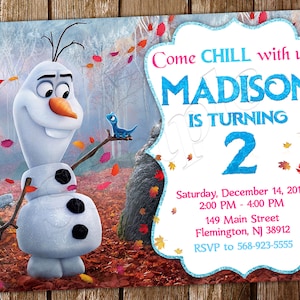Faire-part La Reine des neiges Faire-part Olaf Anniversaire Olaf Inviter la reine des neiges Faire-part anniversaire Olaf Fêter la Reine des neiges