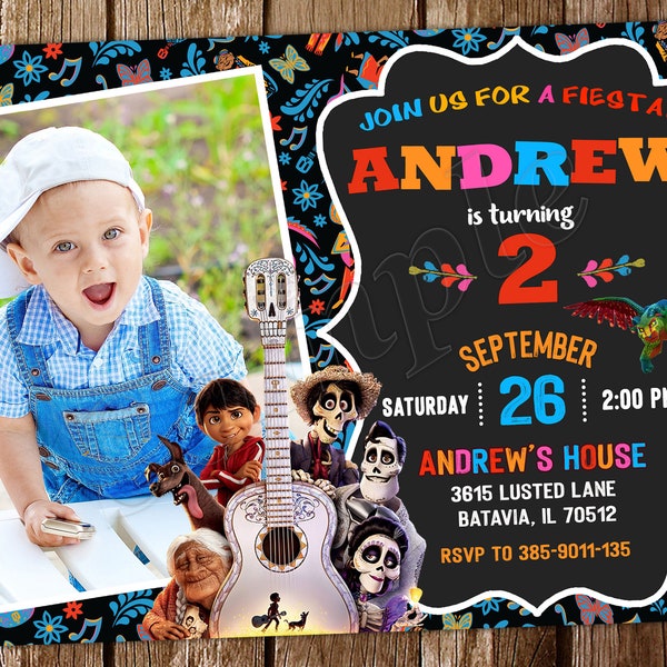 Coco Invitation Coco Birthday Coco Invite Coco Birthday Invitation Coco Party Invitation