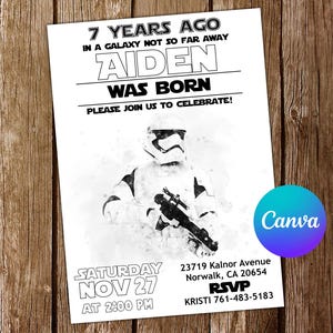 スターウォーズ招待状 スターウォーズ誕生日招待状 スターウォーズパーティー スターウォーズ招待状 スターウォーズ編集可能招待状 スターウォーズデジタルカード