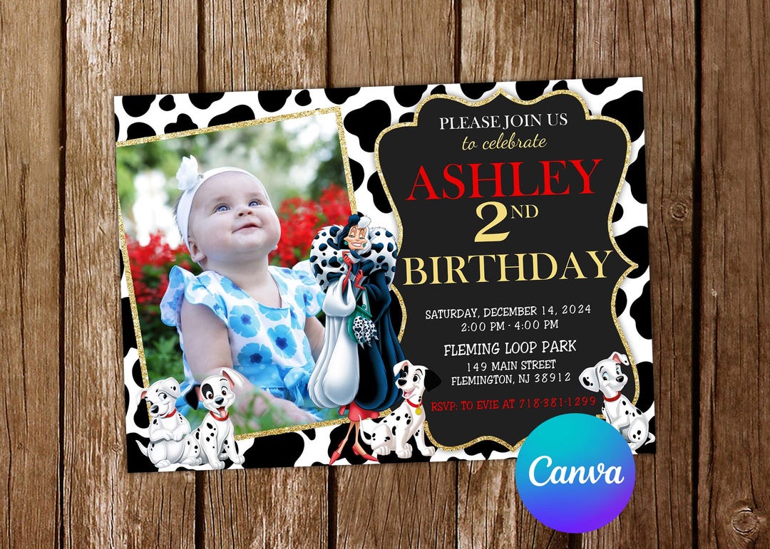101 Dalmatians Invitation 101 Dalmatians Birthday Invitation 101 ...