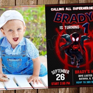 Spider Verse Invitation Spider Verse Birthday Spider Verse Invite Spider Verse Birthday Invitation Spider Verse Party Invitation