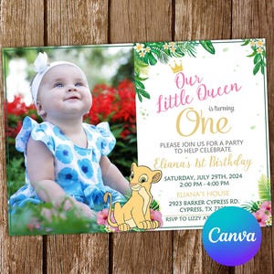 Lion King Invitation Lion King Birthday Invitation Lion King Party Lion King Invites Lion King Editable Invitation Lion King Digital Card