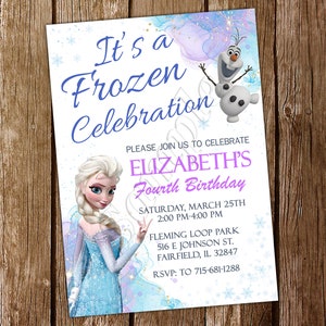 Convite Frozen Convite Frozen Aquarela Frozen Aniversário Frozen Festa Frozen Convite Frozen