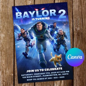 Lightyear Invitation Buzz Lightyear Birthday Invitation Buzz Lightyear Party Buzz Lightyear Editable Invitation