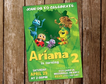 Zaproszenie na Bug's Life Urodziny Bug's Life Zaproszenie na Bugs Life Zaproszenie na urodziny Bugs Life Zaproszenie na imprezę Bugs Life