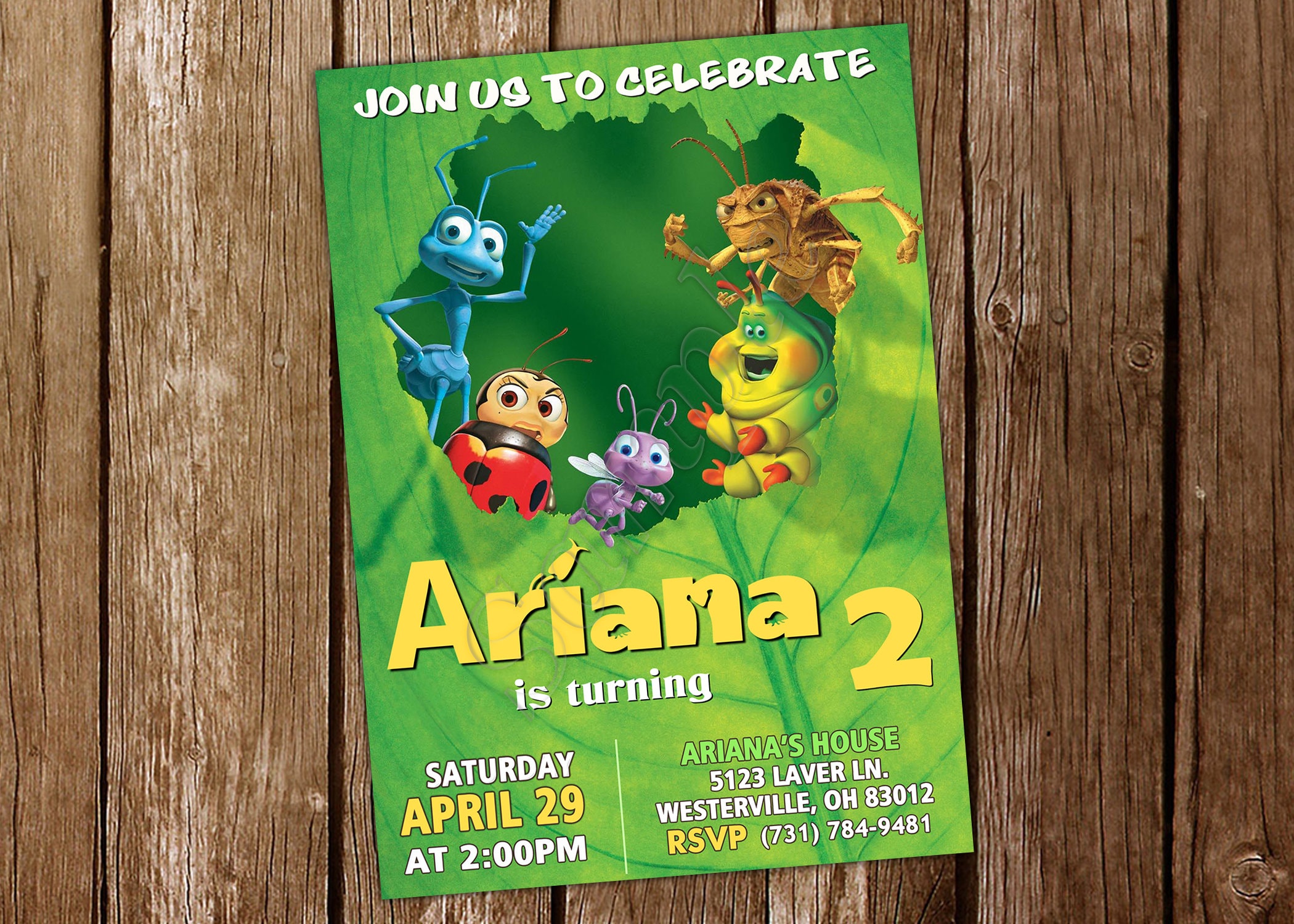 A Bug's Life Invitation A Bug's Life Birthday A Bugs Life Invite A Bugs ...