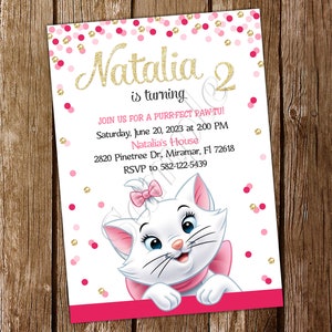 Faire-part de Marie, faire-part d'aristochats, faire-part d'anniversaire de Marie, faire-part d'anniversaire de aristochats