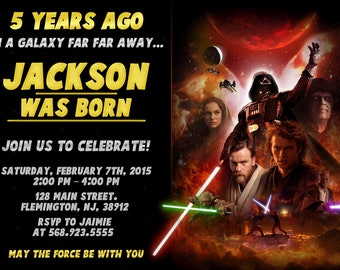 Star Wars Invitation Star Wars Birthday Jedi Invitation Star Wars Invite Star Wars Birthday Invitation Star Wars Party Invitation