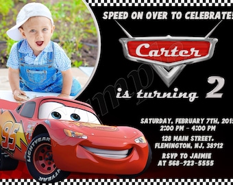 Cars Invitation McQueen Invitation Cars Birthday Invitation Cars Invite Cars Party Invitation