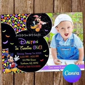 Mickey Mouse Halloween Invitation Mickey Mouse Birthday Invitation Mickey Mouse Party Mickey Mouse Invites Editable Invitation Digital Card