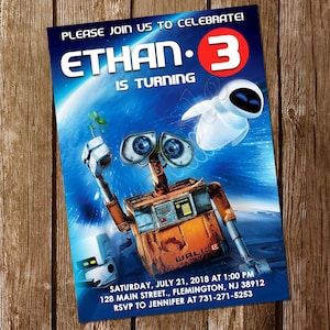 Wall E Invite Wall E Geburtstags-Einladung Wall E Party-Einladung Wall E Geburtstags-Einladung Wall E Party-Einladung