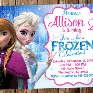 Invito Frozen Invito Compleanno Frozen Festa Frozen Inviti Frozen Biglietto Stampabile Digitale Frozen