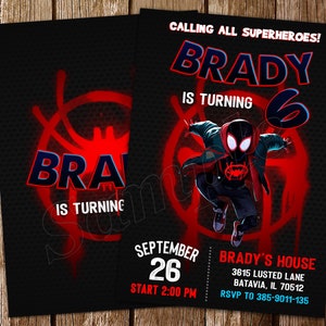 Spider Verse Invitation Spider Verse Birthday Spider Verse Invite Spider Verse Birthday Invitation Spider Verse Party Invitation