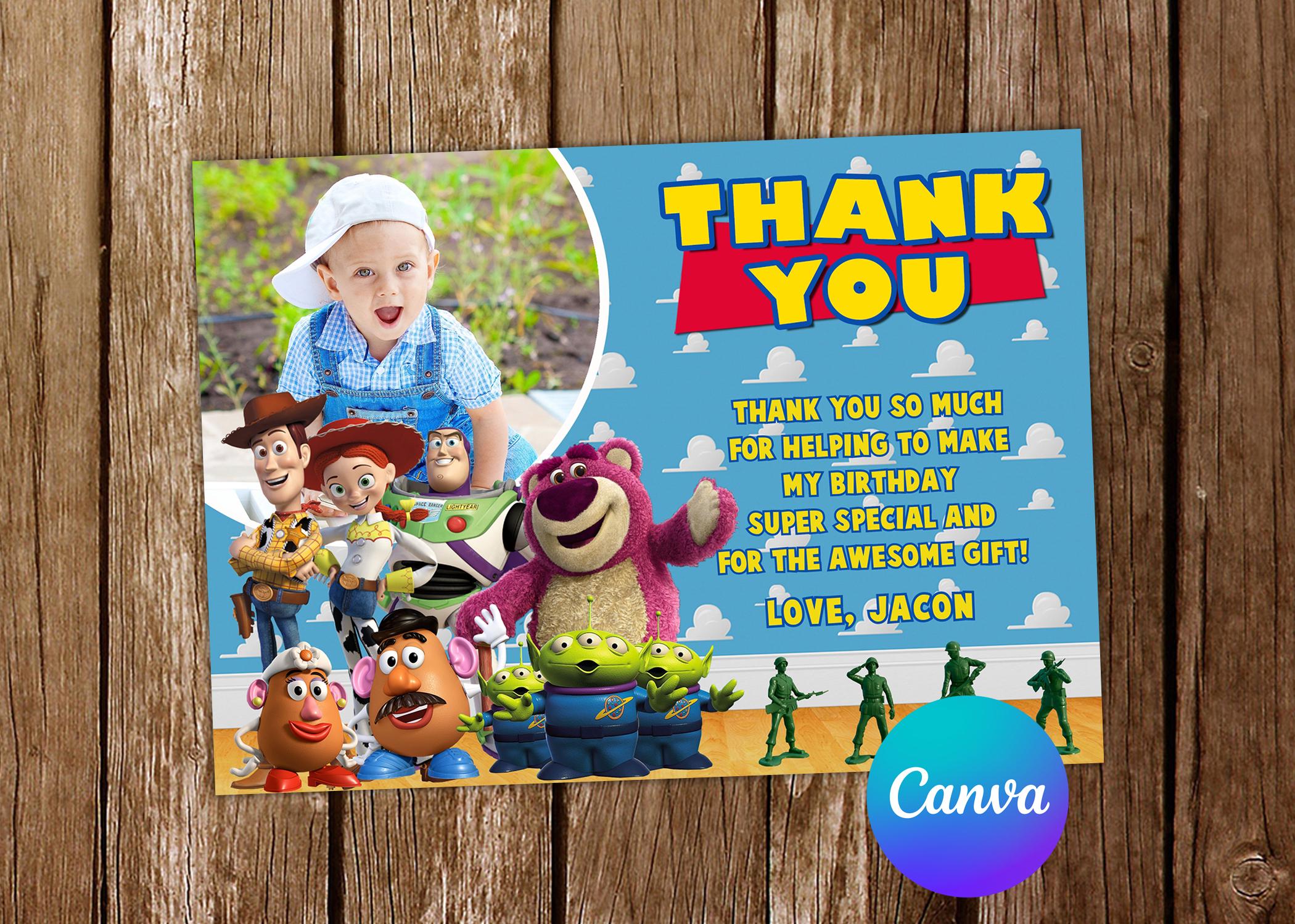 Toy Story Thank You Card Toy Story Invitation Toy Story Birthday Invitation Buzz Lightyear Invitation Toy Story Editable Invitation
