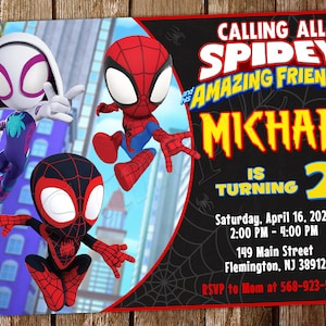 Spidey Geburtstags-Einladung Spidey Einladung Spidey Geburtstag Spidey einladen Spidey Geburtstags-Einladung Spidey Party einladen