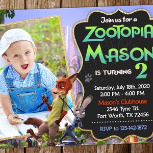 Zootopia Invitation Zootopia Birthday Zootopia Invite Zootopia Birthday Invitation Zootopia Party Invitation