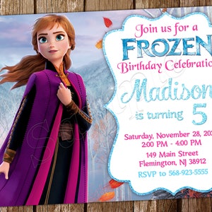Invito Frozen Invito Compleanno Frozen Festa Frozen Inviti Frozen Biglietto Stampabile Digitale Frozen