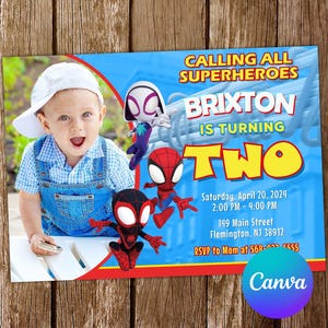 Spidey and his Amazing Friends Invitation Spidey Invitation Spidey Birthday Invitation Spidey Party Spidey Editable Invitation