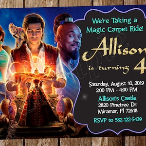 Aladdin Einladung Prinzessin Jasmin Einladung Aladdin Geburtstag Jasmin Geburtstag Aladdin einladen Aladdin-Geburtstags-Einladung Aladdin-Party