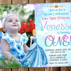 Invitación de Cenicienta Invitación de acuarela de Cenicienta Invitación de princesa Cenicienta Cumpleaños de Cenicienta Invitación de Cenicienta Fiesta de Cenicienta