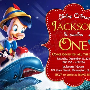 Pinocchio Invitation Cricket Jiminy Invitation Pinocchio Birthday Pinocchio Invite Pinocchio Birthday Invitation Pinocchio Party Invitation