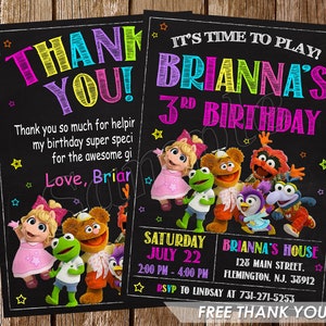 Zaproszenie Muppet Babies Urodziny Muppet Babies Zaproszenie Muppet Babies Zaproszenie na urodziny Muppet Babies Zaproszenie na imprezę Muppet Babies