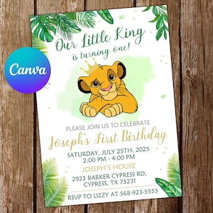 Lion King Invitation Lion King Birthday Invitation Lion King Party Lion King Invites Lion King Editable Invitation Lion King Digital Card