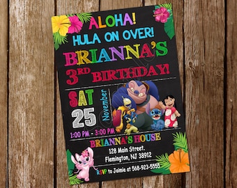 Lilo and Stitch Invitation Lilo and Stitch Birthday Lilo and Stitch Invite Lilo Invitation Lilo Birthday Invitation Lilo Party Invitation