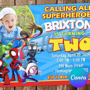Spidey and his Amazing Friends Invitation Spidey Invitation Spidey Birthday Invitation Spidey Party Spidey Editable Invitation