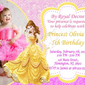 Belle Einladung Prinzessin Belle Einladung Belle Geburtstag Belle Invite Belle Geburtstagseinladung Belle Party