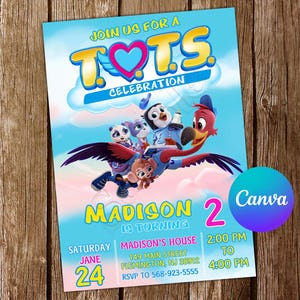 Tots Invitation Tots Birthday Invitation Tots Party Tots Invites Tots Editable Invitation