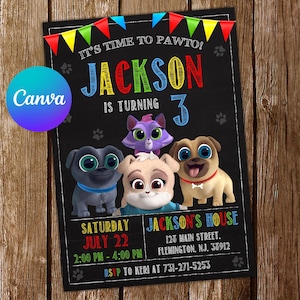 Puppy Dog Pals Invitation Puppy Dog Pals Birthday Invitation Puppy Dog Pals Party Puppy Dog Pals Editable Invitation