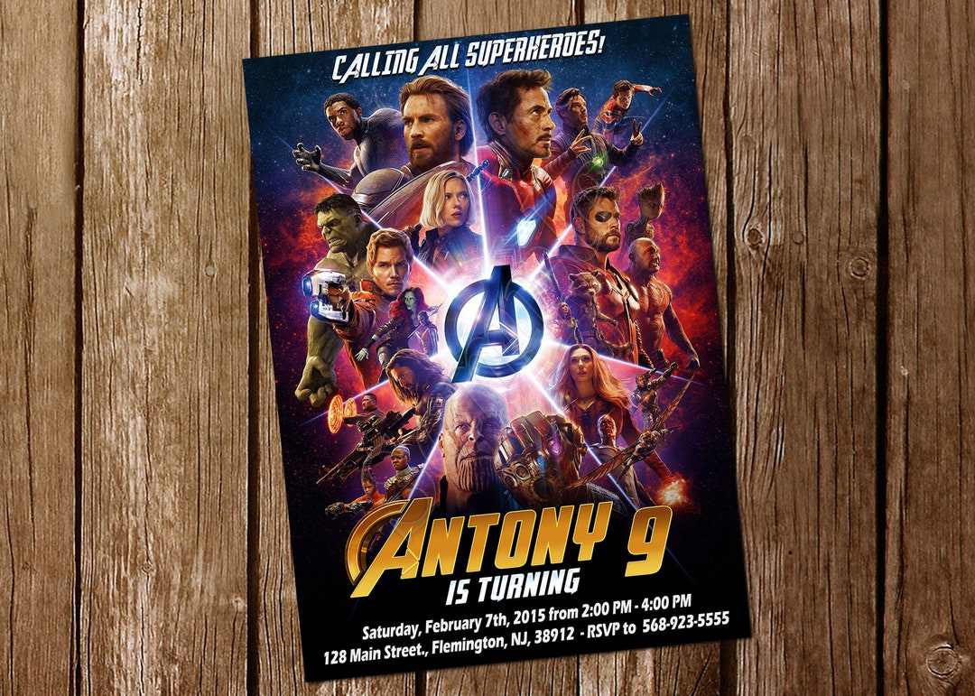 Avengers Invitation Avengers Infinity War Invitation Avengers Birthday ...