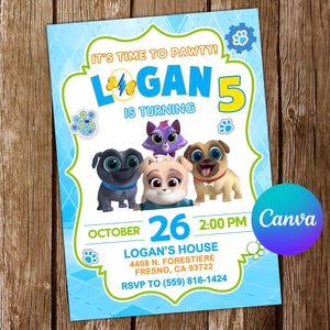Puppy Dog Pals Invitation Puppy Dog Pals Birthday Invitation Puppy Dog Pals Party Puppy Dog Pals Editable Invitation