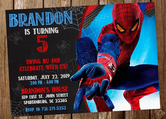 Invitation Cadre photo personnalisé Spider-Man Anniversaire