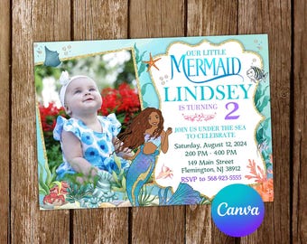 Little Mermaid Invitation Little Mermaid Birthday Invitation Ariel Invitation Ariel Birthday Party Editable Invitation