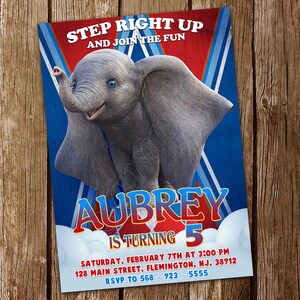 Dumbo-Einladung Dumbo-Zirkus-Einladung Baby-Dumbo-Geburtstags-Einladung Dumbo-Einladung Dumbo-Geburtstags-Einladung Dumbo-Party-Einladung