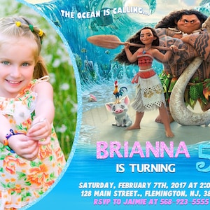 Moana-uitnodiging Moana-verjaardag Moana-uitnodiging Moana-verjaardagsuitnodiging Moana-feestuitnodiging