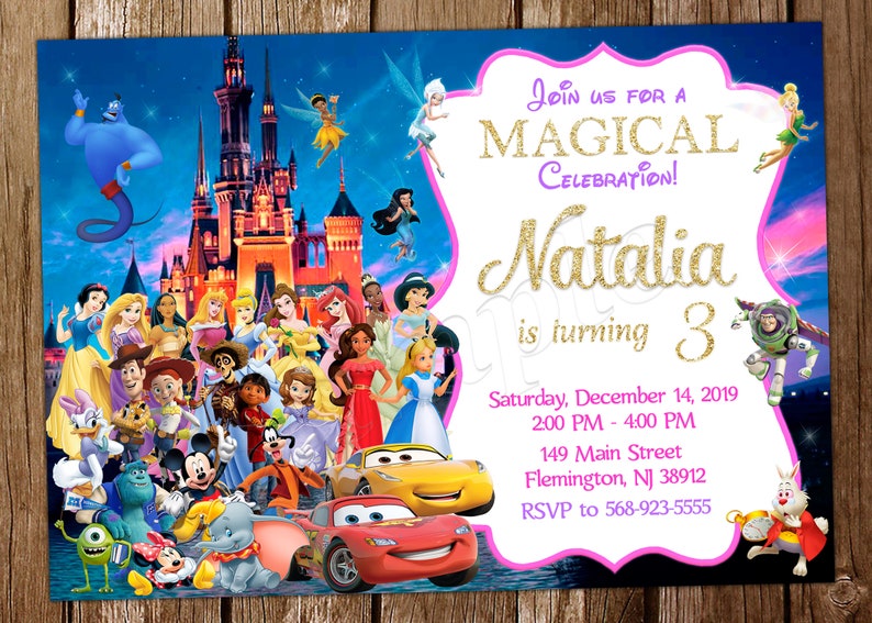 Castle Invitation Kingdom Invitation Mickey Mouse Invitation - Etsy