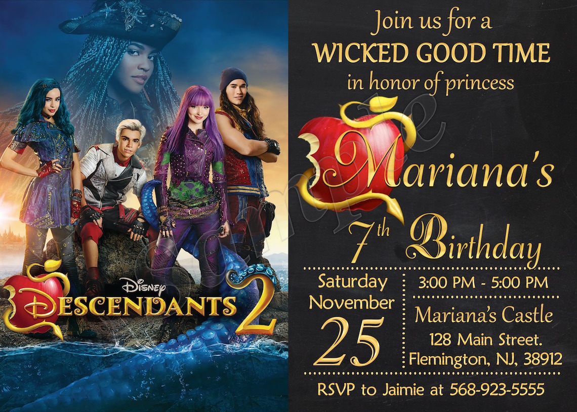 Descendants 2 Invitation Descendants 3 Invitation Descendants - Etsy