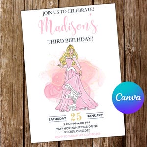 Convite Aurora Bela Adormecida Princesa Aurora Convite Aurora Aniversário Aurora Convite Aurora Aniversário Convite Aurora Festa Aurora