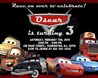 Cars Invitation Cars Birthday Invitation Cars Party McQueen Invitation Cars Invite Cars Digital Printable Card